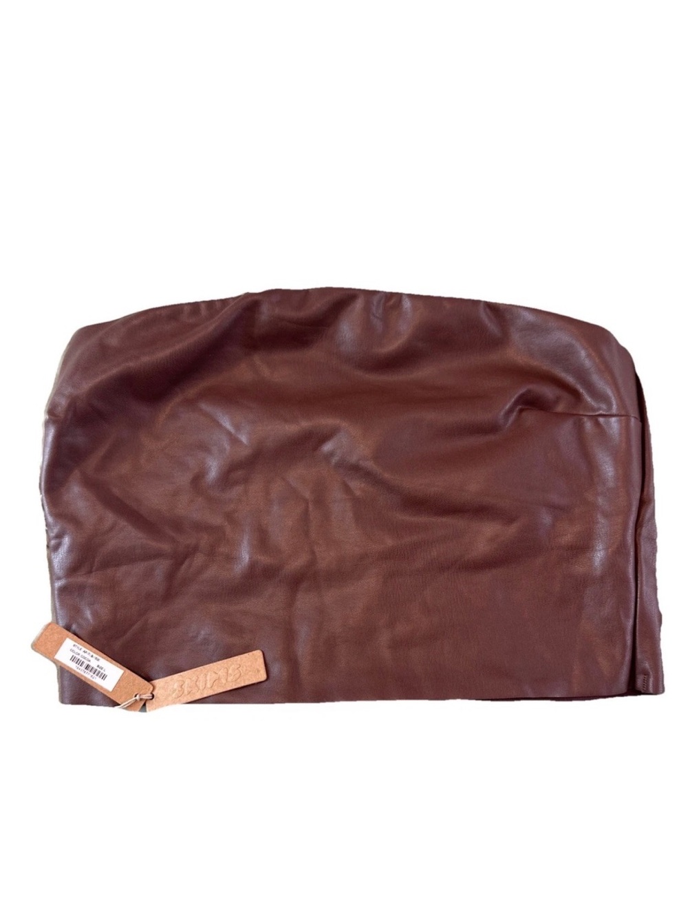 SKIMS Brown Strapless Faux Leather Tube Top #519CL - Picture 2 of 5